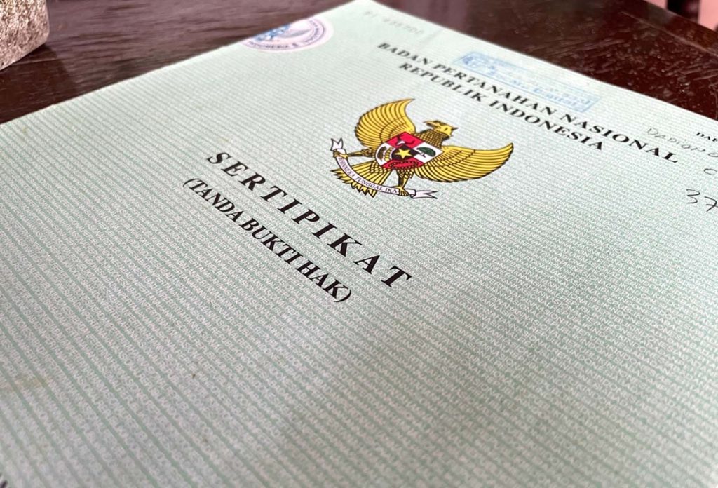 Foto : Sertifikat tanah (Dok Ist)