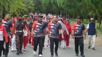 Bupati BBS Ikut Senam dan Jalan Sehat Bersama Masyarakat(foto: dok.ist)